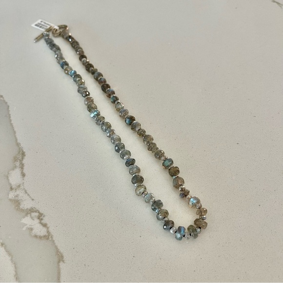 One of a kind Faceted Labradorite beaded necklace 18” in length. - Picture 6 of 9